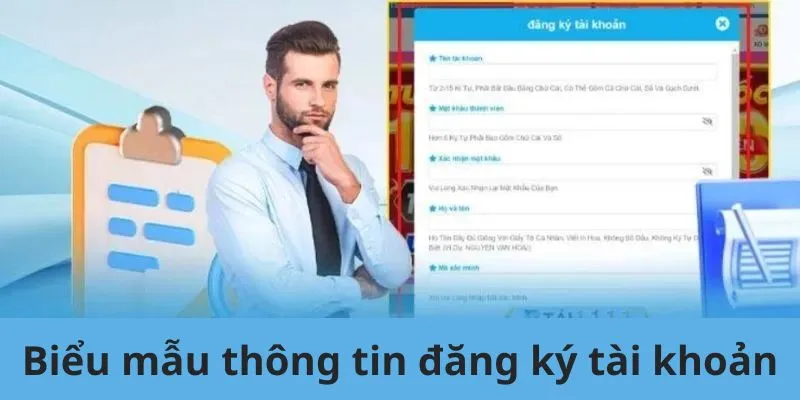 Hệ thống tự hiển thị các yêu cầu về thông tin để đăng ký Kuwin